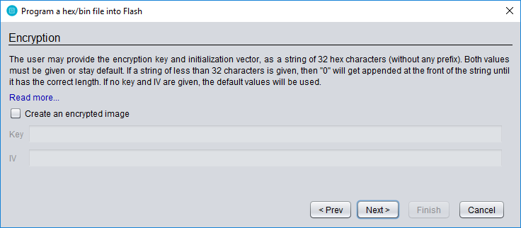 Encryption key and initialization vector