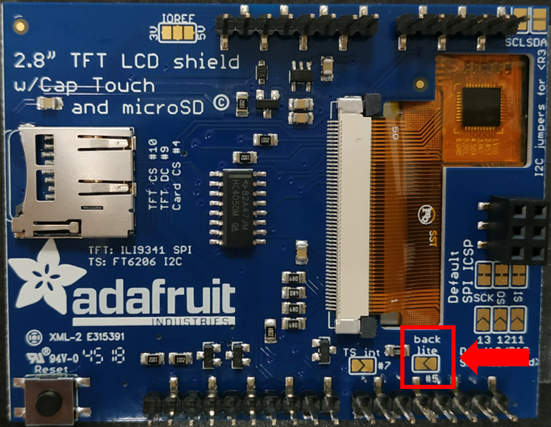 'Adafruit Capacitive Shield - Enabling Backlight Control'