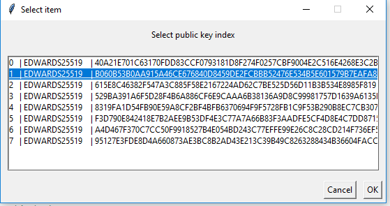 'Generating Product Keys - Selecting Public Key Index'