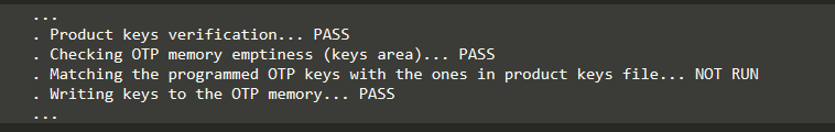'Writing Keys in OTP - Report Status'