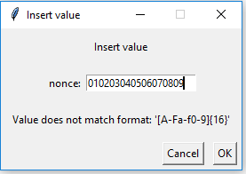 'Declaring the Nonce Parameter - Providing an Invalid Value'