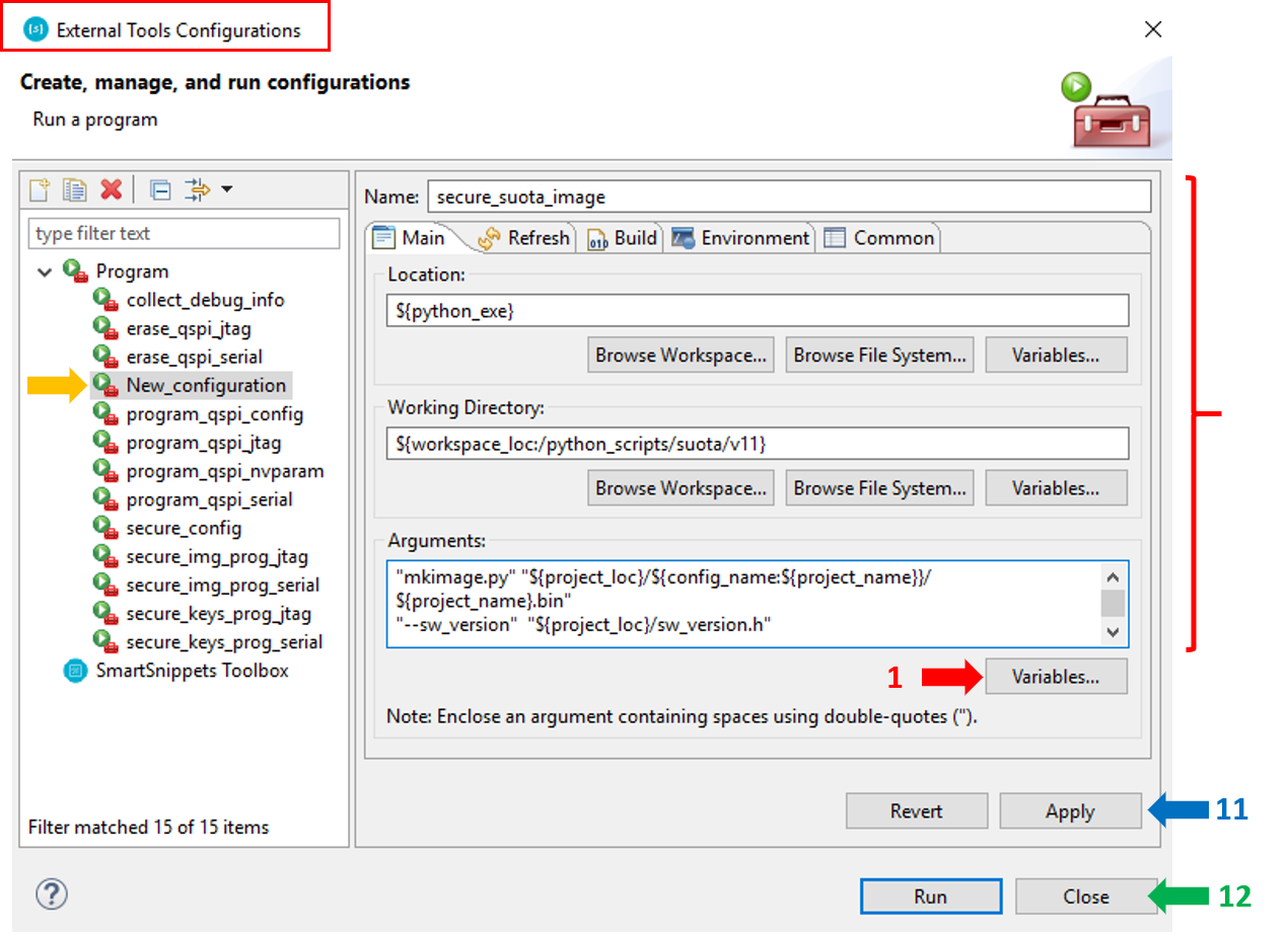 'Generating Secure SUOTA Image - Configuring External Tool Instantiation'