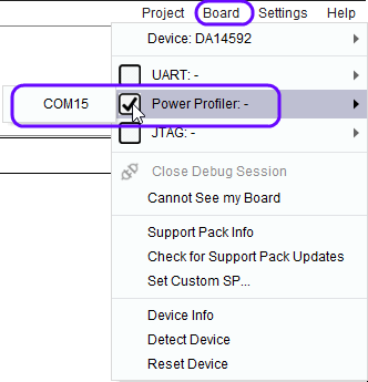 'Select COM port'