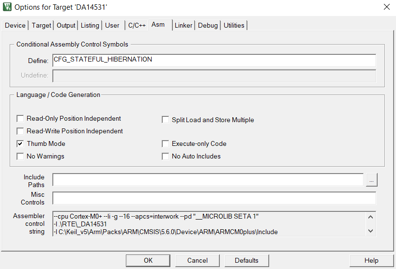 Keil state-aware define