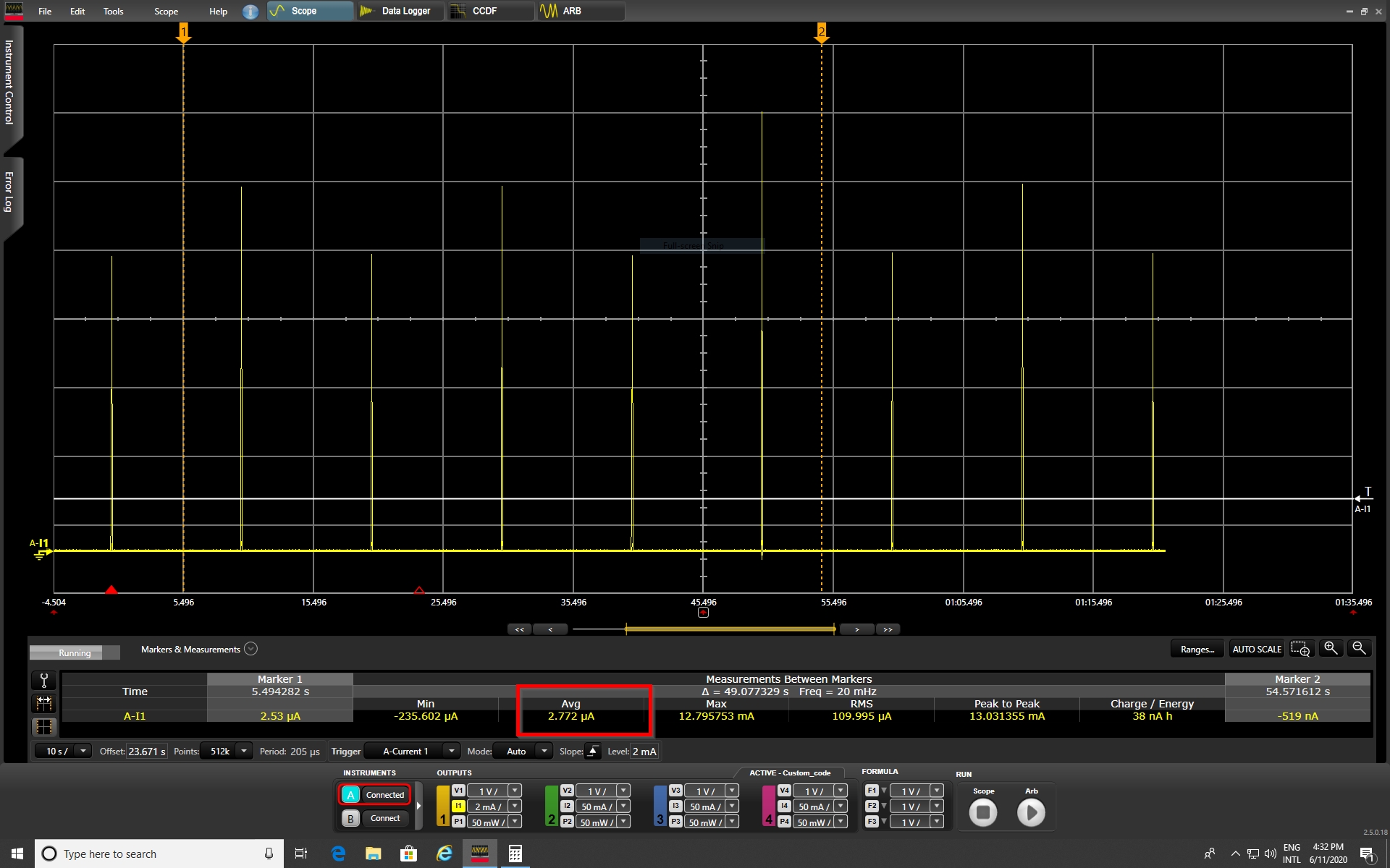 Average power consumption : No SW optmisation