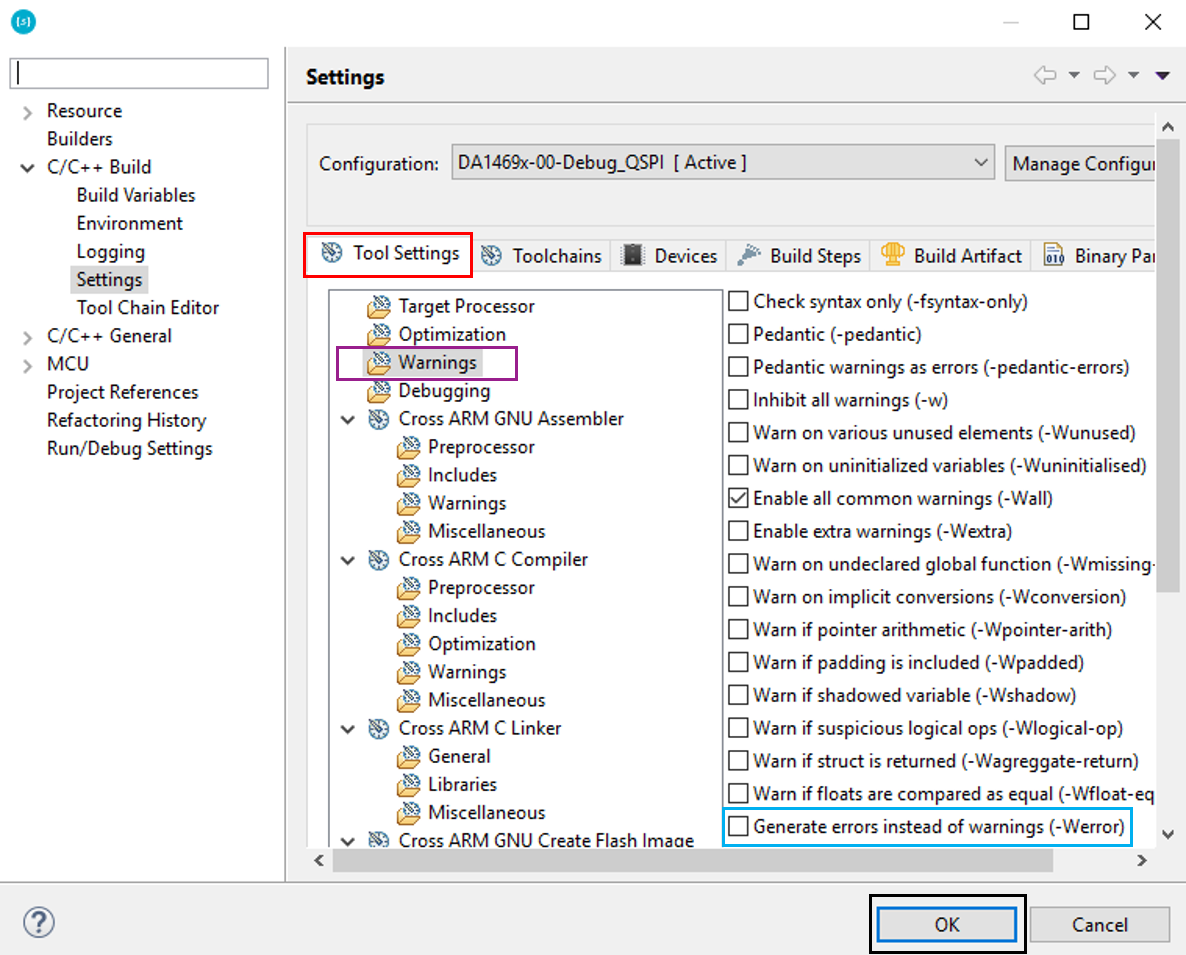 'Configure Compiler's Warnings'