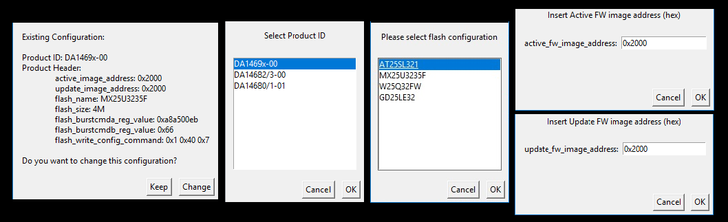 QSPI Flash Configuration Change prompt windows.