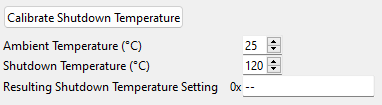 Temperature Calibration application view