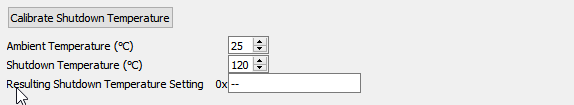 Temperature calibration application view