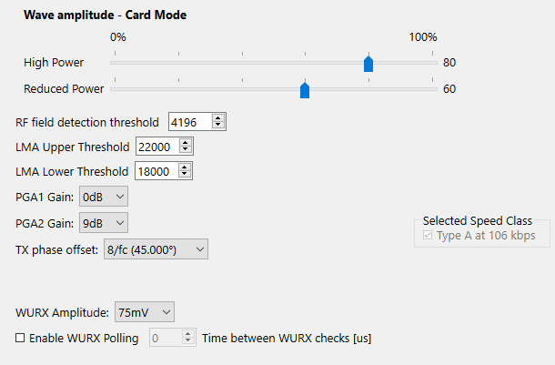 Card Mode settings
