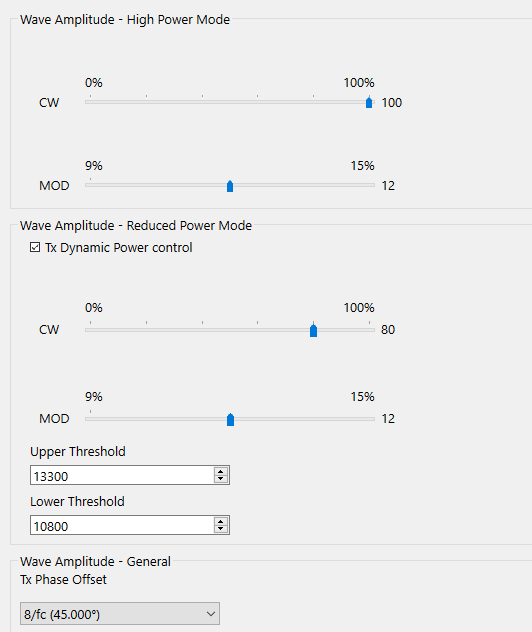 Power settings
